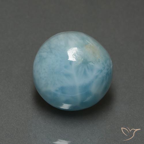 6.73ct Natürlicher hellblau Larimar, Runden, Lichtundurchlässig