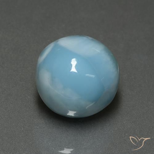 7.09ct Natürlicher hellblau Larimar, Runden, Lichtundurchlässig