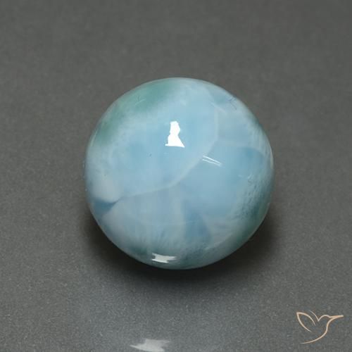 7,32 ctw natürlicher blauer Larimar, Rundschliff, Lichtundurchlässig