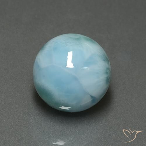 7,32 ctw natürlicher blauer Larimar, Rundschliff, Lichtundurchlässig