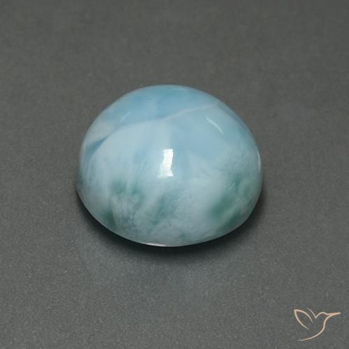 7,32 ctw natürlicher blauer Larimar, Rundschliff, Lichtundurchlässig
