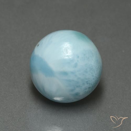 6.37ct Natürlicher hellblau Larimar, Runden, Lichtundurchlässig