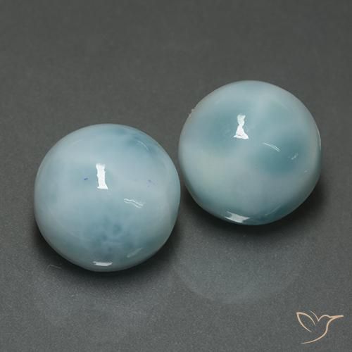 13.42 ct natürliche hellblau Larimar-Edelsteine, Rund Schliff, Lichtundurchlässig