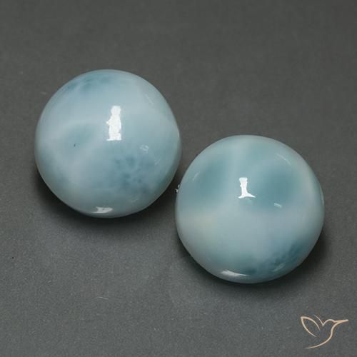 13.42 ct natürliche hellblau Larimar-Edelsteine, Rund Schliff, Lichtundurchlässig