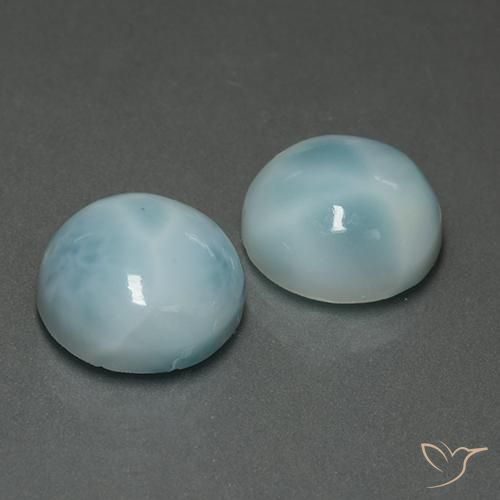 13.42 ct natürliche hellblau Larimar-Edelsteine, Rund Schliff, Lichtundurchlässig