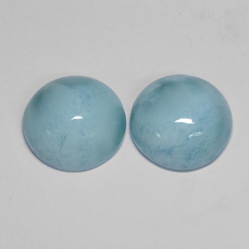 12,54 ct natürliche blauer Larimar-Edelsteine, Rundschliff, Lichtundurchlässig