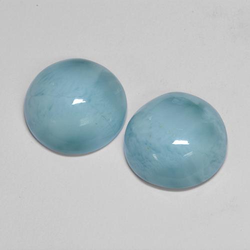 12,54 ct natürliche blauer Larimar-Edelsteine, Rundschliff, Lichtundurchlässig