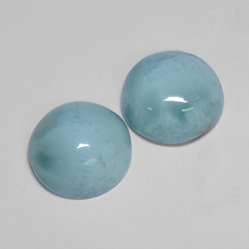 12,54 ct natürliche blauer Larimar-Edelsteine, Rundschliff, Lichtundurchlässig