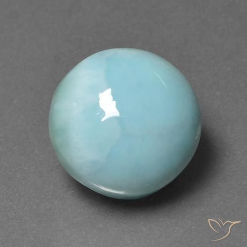 6.92ct Natürlicher hellblau Larimar, Runden, Lichtundurchlässig