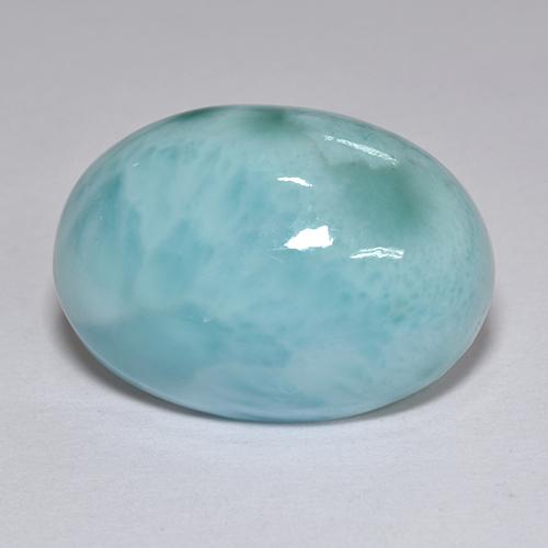 12,10 ctw natürlicher blauer Larimar, Oval Schliff, Lichtundurchlässig