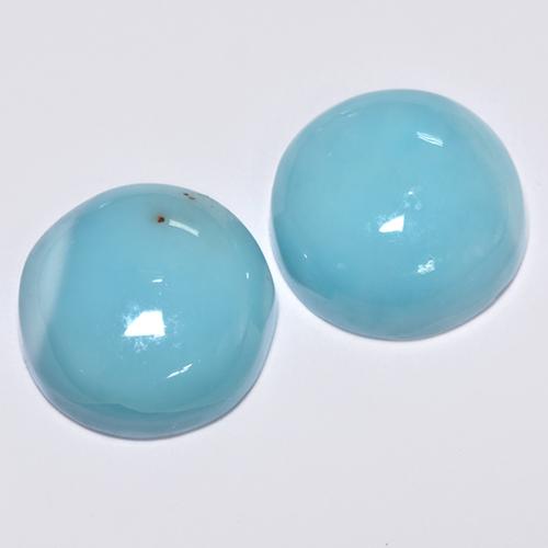 7,23 ct natürliche türkiser Larimar-Edelsteine, Rundschliff, Lichtundurchlässig