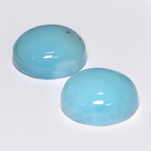 7,23 ct natürliche türkiser Larimar-Edelsteine, Rundschliff, Lichtundurchlässig