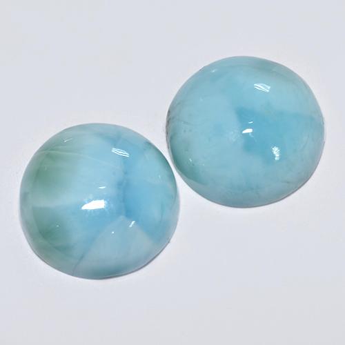 6.31 ct natürliche Blau Larimar-Edelsteine, Rund Schliff, Lichtundurchlässig