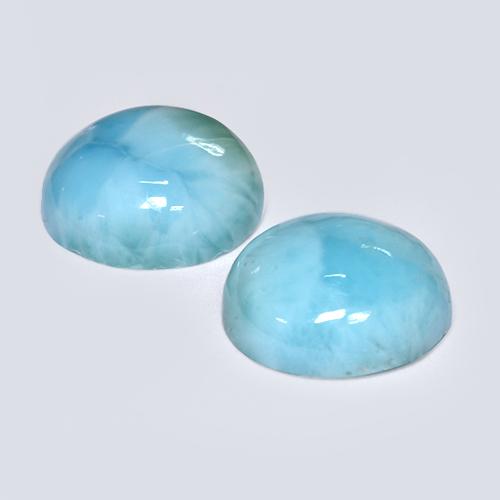 6.31 ct natürliche Blau Larimar-Edelsteine, Rund Schliff, Lichtundurchlässig