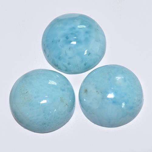 9,93 ct natürliche blauer Larimar-Edelsteine, Rundschliff, Lichtundurchlässig