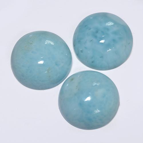 9,93 ct natürliche blauer Larimar-Edelsteine, Rundschliff, Lichtundurchlässig