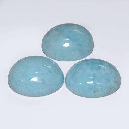 9,93 ct natürliche blauer Larimar-Edelsteine, Rundschliff, Lichtundurchlässig