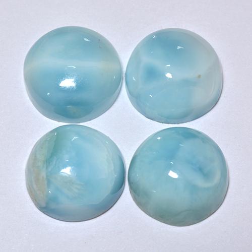 14,19 ct natürliche türkiser Larimar-Edelsteine, Rundschliff, Lichtundurchlässig