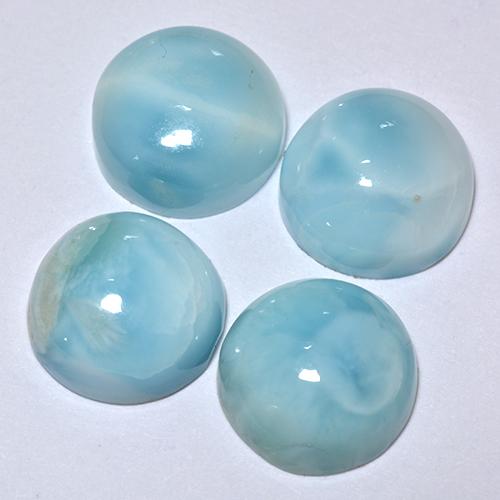 14,19 ct natürliche türkiser Larimar-Edelsteine, Rundschliff, Lichtundurchlässig