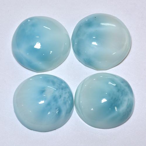 12,18 ct natürliche türkiser Larimar-Edelsteine, Rundschliff, Lichtundurchlässig