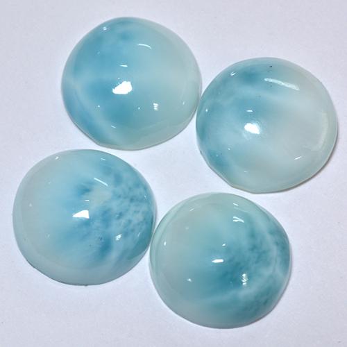 12,18 ct natürliche türkiser Larimar-Edelsteine, Rundschliff, Lichtundurchlässig