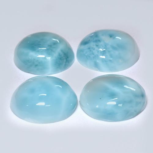 12,18 ct natürliche türkiser Larimar-Edelsteine, Rundschliff, Lichtundurchlässig