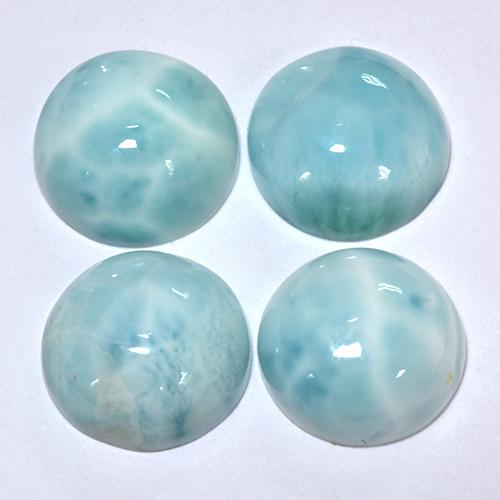 14.04 ct natürliche hellblau-grün Larimar-Edelsteine, Rund Schliff, Lichtundurchlässig