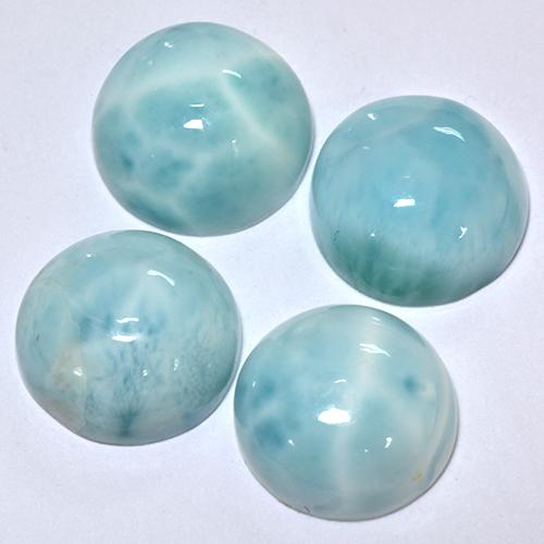 14.04 ct natürliche hellblau-grün Larimar-Edelsteine, Rund Schliff, Lichtundurchlässig