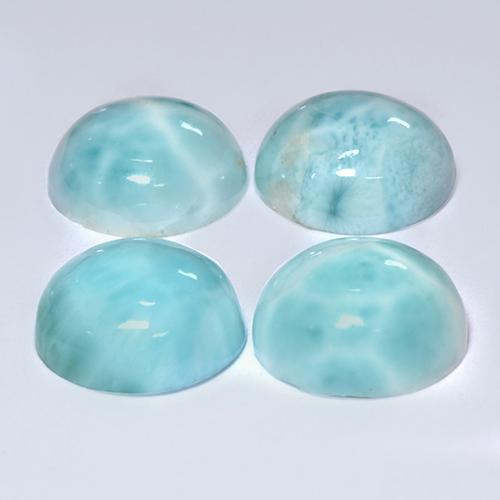 14.04 ct natürliche hellblau-grün Larimar-Edelsteine, Rund Schliff, Lichtundurchlässig