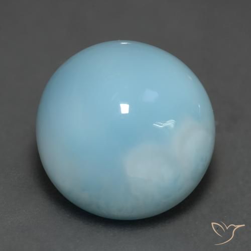 6.20ct Natürlicher Wasserblau Larimar, Runden, Lichtdurchlässig