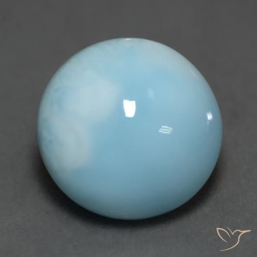 9,17 ctw natürlicher Wasserblau Larimar, Runden, Lichtdurchlässig