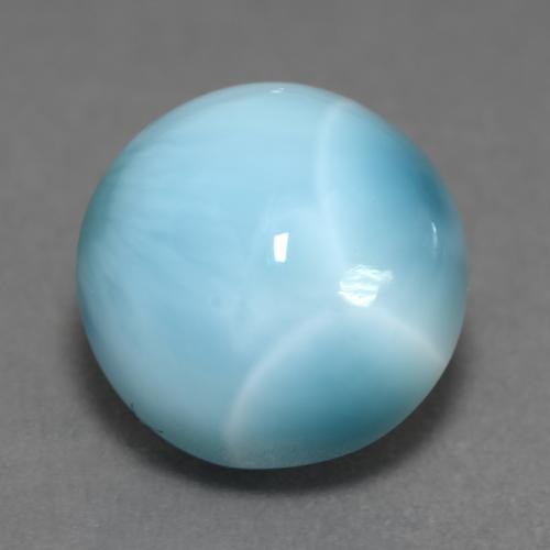 6,39 ctw natürlicher blauer Larimar, Rundschliff, Lichtundurchlässig