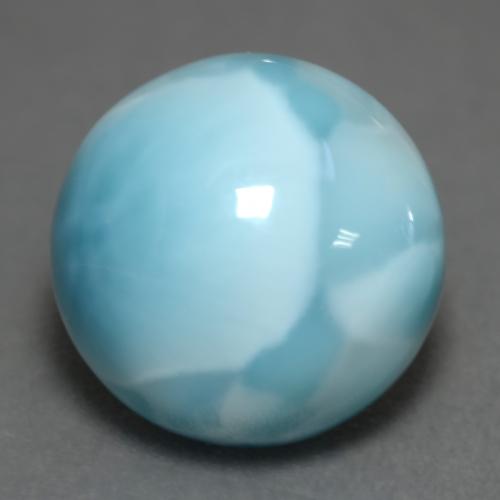 7,07 ctw natürlicher blauer Larimar, Rundschliff, Lichtundurchlässig