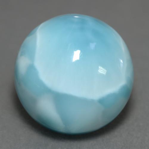 7,07 ctw natürlicher blauer Larimar, Rundschliff, Lichtundurchlässig