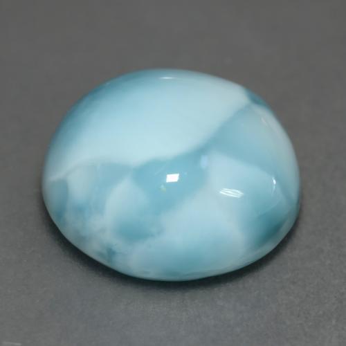 7,07 ctw natürlicher blauer Larimar, Rundschliff, Lichtundurchlässig