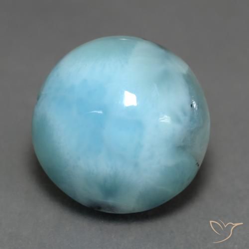 6.50ct Natürlicher hellblau Larimar, Runden, Lichtundurchlässig