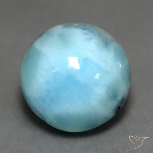 9,17 ctw natürlicher hellblau Larimar, Runden, Lichtundurchlässig