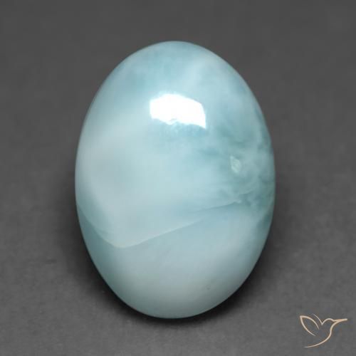 9,17 ctw natürlicher hellblau-grün Larimar, Oval, Lichtdurchlässig