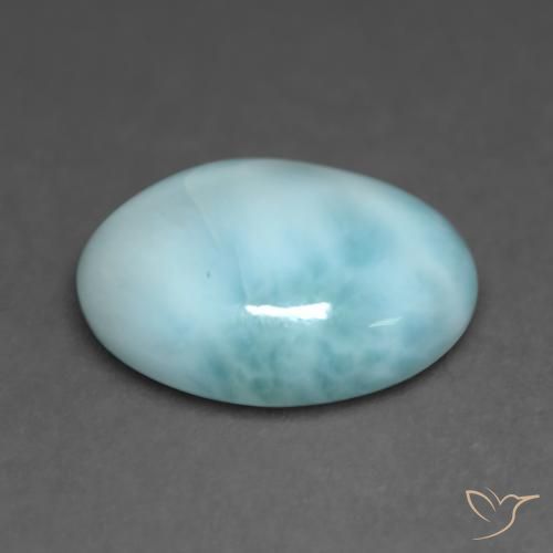 9,17 ctw natürlicher hellblau-grün Larimar, Oval, Lichtdurchlässig