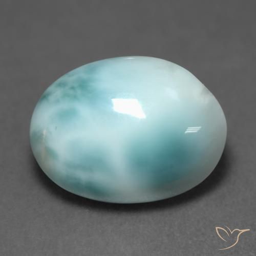 4.82ct Natürlicher hellblau-grün Larimar, Oval, Lichtdurchlässig