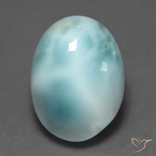 9,17 ctw natürlicher hellblau-grün Larimar, Oval, Lichtdurchlässig
