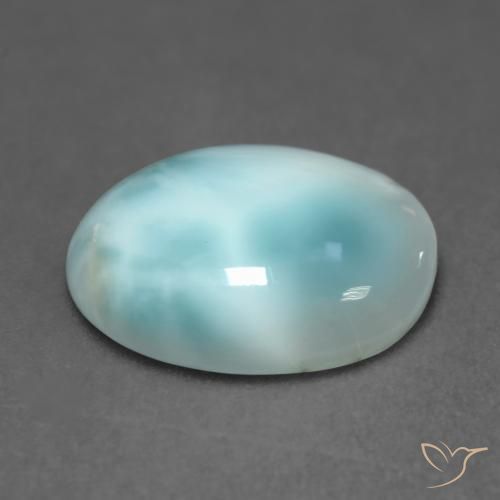 9,17 ctw natürlicher hellblau-grün Larimar, Oval, Lichtdurchlässig