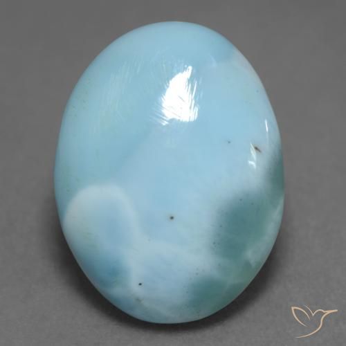 7.50ct Natürlicher Helles Blaugrün Larimar, Oval, Lichtundurchlässig