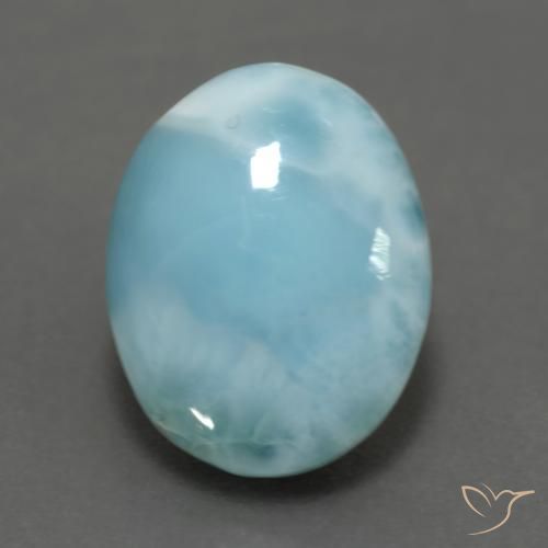 6.28ct Natürlicher hellblau-grün Larimar, Oval, Lichtundurchlässig