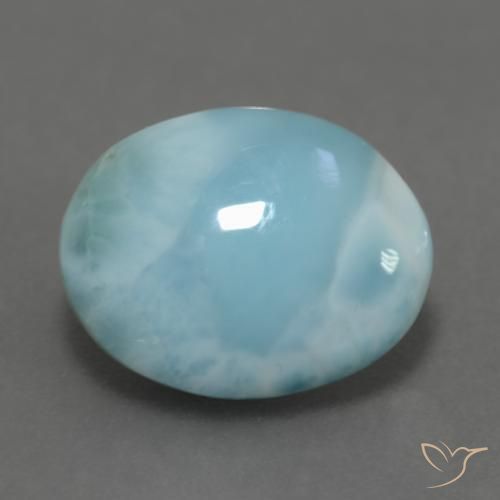 9,17 ctw natürlicher hellblau-grün Larimar, Oval, Lichtundurchlässig