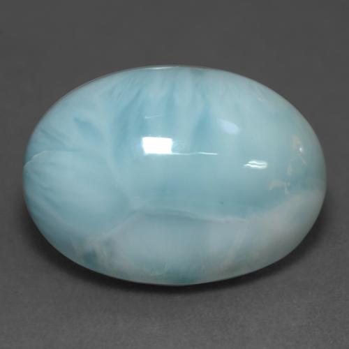 11,39 ctw natürlicher türkiser Larimar, Oval Schliff, Lichtdurchlässig