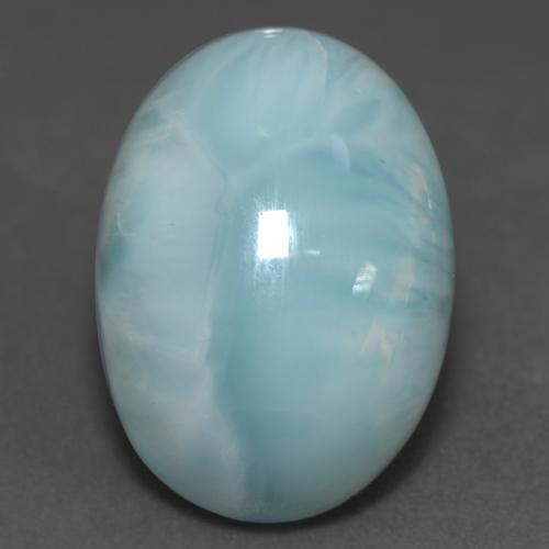 11,39 ctw natürlicher türkiser Larimar, Oval Schliff, Lichtdurchlässig