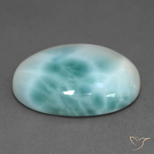 9,17 ctw natürlicher hellblau Larimar, Oval, Lichtdurchlässig