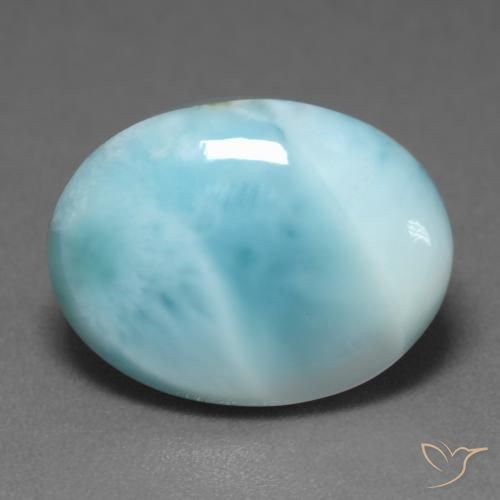 6.08ct Natürlicher hellblau-grün Larimar, Oval, Lichtdurchlässig