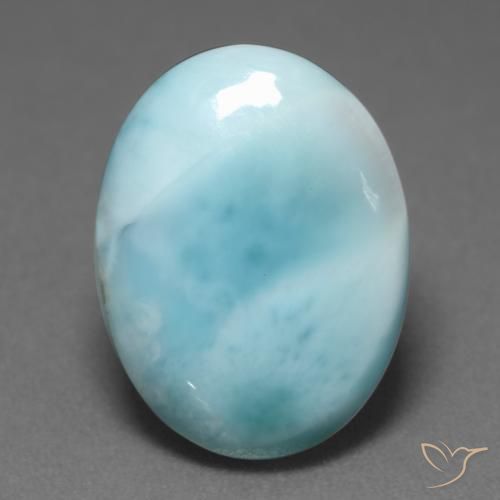 9,17 ctw natürlicher hellblau-grün Larimar, Oval, Lichtdurchlässig